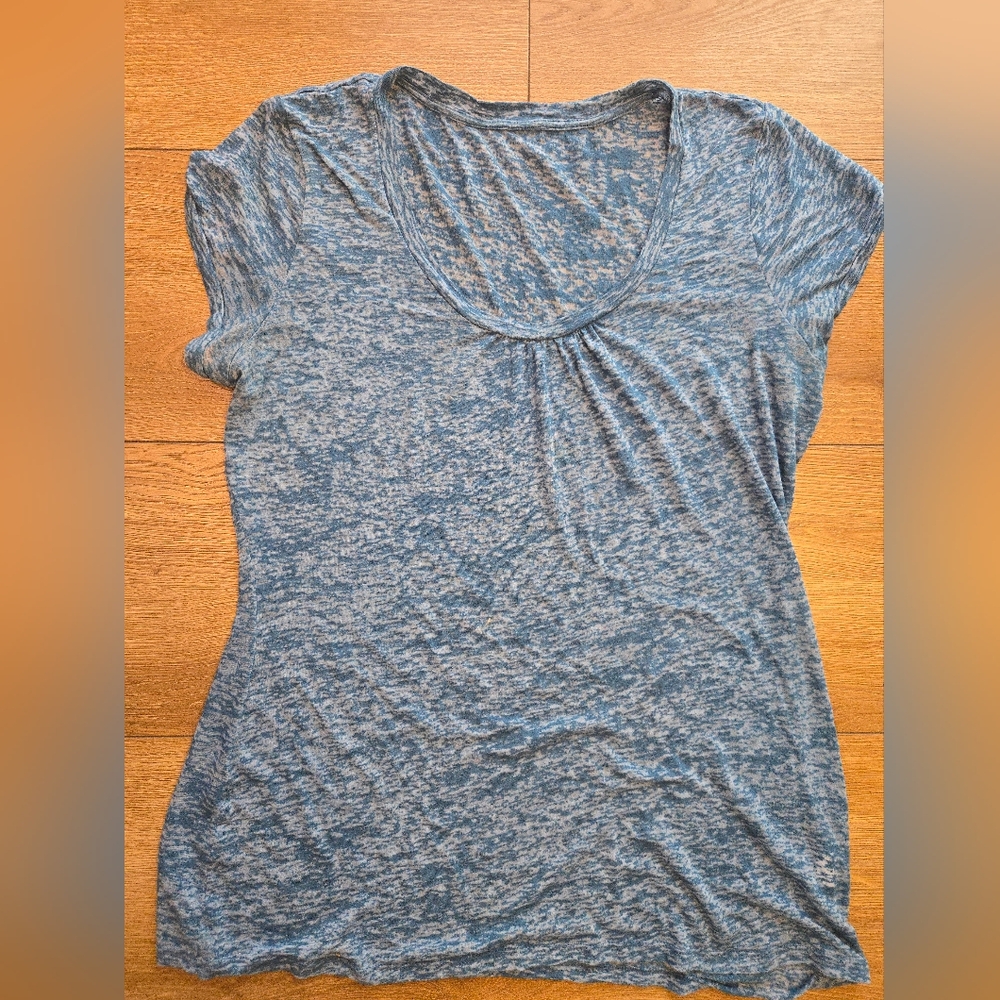 MAURICES Blue Women's Short Sleeve T-Shirt Top Burnout Lightweight XXL